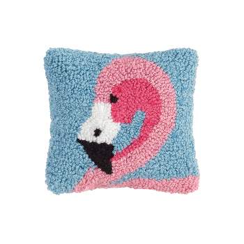 C&F Home 8" x 8" Flamingo Petite Hooked Throw Pillow