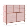 Jojoka Dresser for Bedroom, 10 Drawers Dresser & Chest of Drawers with Fabric Bins, Side Pockets and Steel Frame, Pink - 3 of 4