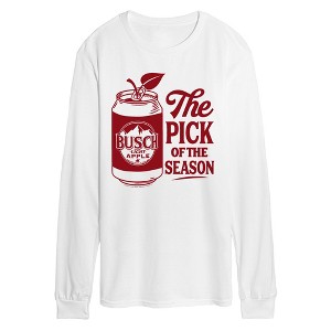 Men's Busch Apple Can Long Sleeve Graphic T-Shirt - White - Large