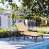 Outsunny Aluminum Adjustable Chaise Lounge Chair, Folding 4-Position Patio Recliner, Wheels, Armrests, Side Table, Cushion - 2 of 4