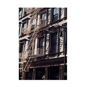 Canvas Wall Art - Rikard Martin  'New York City Fire Escapes 03' Wall Art for Living Room, Bedroom, or Office Décor by Trademark Fine Art - 1 of 4