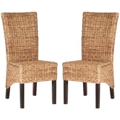 Set of 2 Samar Dining Chair Wood/Natural - Safavieh