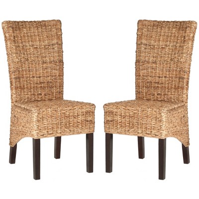 Set of 2 Samar Dining Chair Wood/Natural - Safavieh