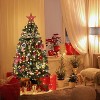 Homhougo 4.5ft Flocked Artificial Christmas Tree with Full Branch Design, Ideal for Holiday Living Room or Office Displays - 3 of 4