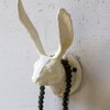 Cast Iron Rabbit Wall Hook 7"H in Distressed Antique White by Kalalou, Set of Two - 3 of 3