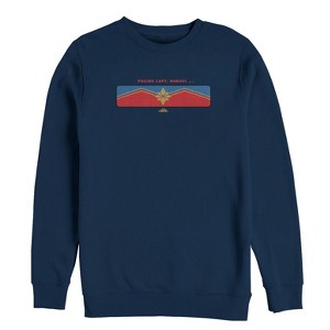 Men's Marvel Captain Marvel Pixelated Pager Screen Sweatshirt - 1 of 3