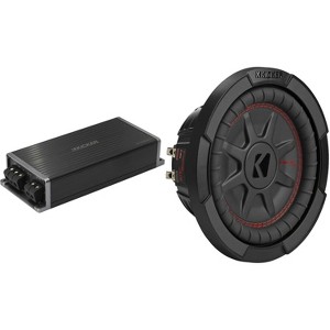 Kicker Marine KPX500.1 Powersports Amp & 8" CompRT DVC 2 Ohm. Subwoofer Audio Upgrade - 1 of 4