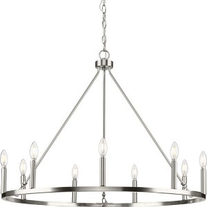 Progress Lighting Gilliam 9-Light Chandelier, Brushed Nickel, Steel, Classic Elegance, Ambient Illumination - 1 of 1