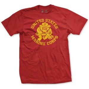 OUTSIDE THE WIRE Leatherneck for Life Old School '80s Gunny Highway Bulldog Tee-Red - 1 of 2