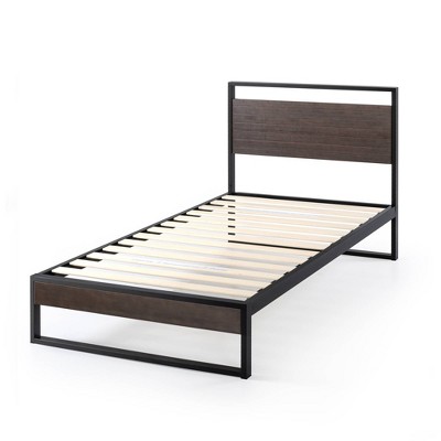 Suzanne Bamboo and Metal Platform Bed Frame with Headboard - Zinus