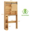 Over The Toilet Storage Cabinet with Sliding Door & Paper Holder Stand, Space-Saving Rack - 2 of 4