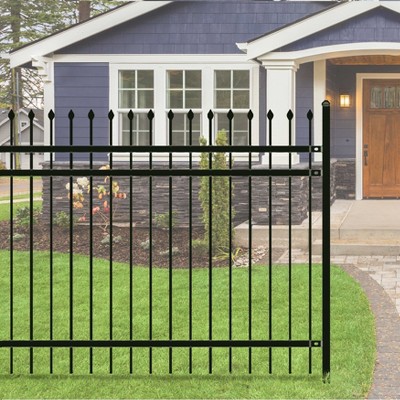 Aleko Rome Style Self Unassembled Steel Fence, 8' X 6' Black : Target