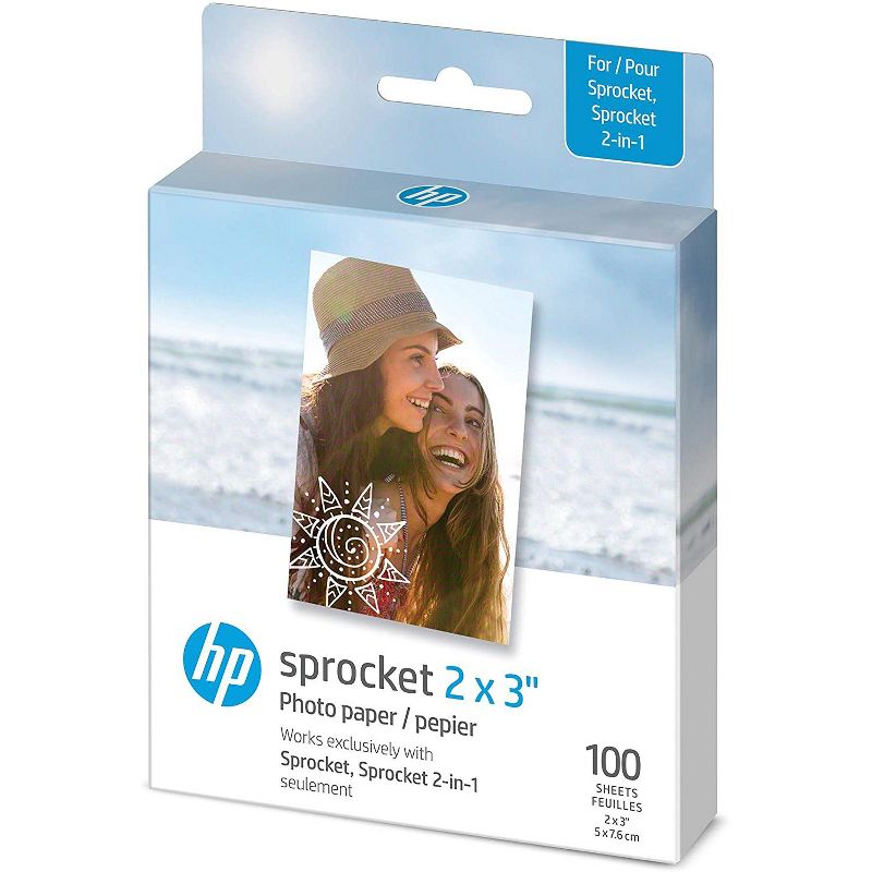 HP Sprocket 2x3" Premium Zink Sticky Back Photo Paper (100 Sheets) Compatible with HP Sprocket Photo Printers., 1 of 4