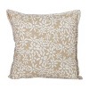 18X18 Inch Hand Woven Floral Outdoor Pillow Tan Polyester With Polyester Fill by Foreside Home & Garden - 4 of 4