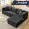 Mjkone W106'' Modern 2-Piece Free Combination Corduroy Upholstered L-Shaped Modular Sectional Sofa With Right Chaise And Pillows - 4 of 4