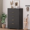47" Fluted 5-Drawer Dresser, Engineered Wood w/ Gold Handles, Modern Storage Cabinet - 4 of 4