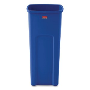 Rubbermaid Commercial Untouchable Square Waste Receptacle, 23 gal, Plastic, Blue - 1 of 4