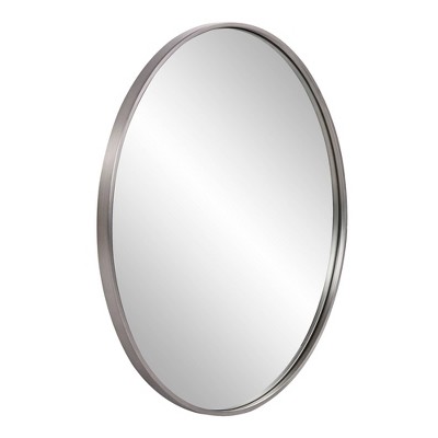 Elegant European Round Brushed Silver Vanity Wall Mirror 30"