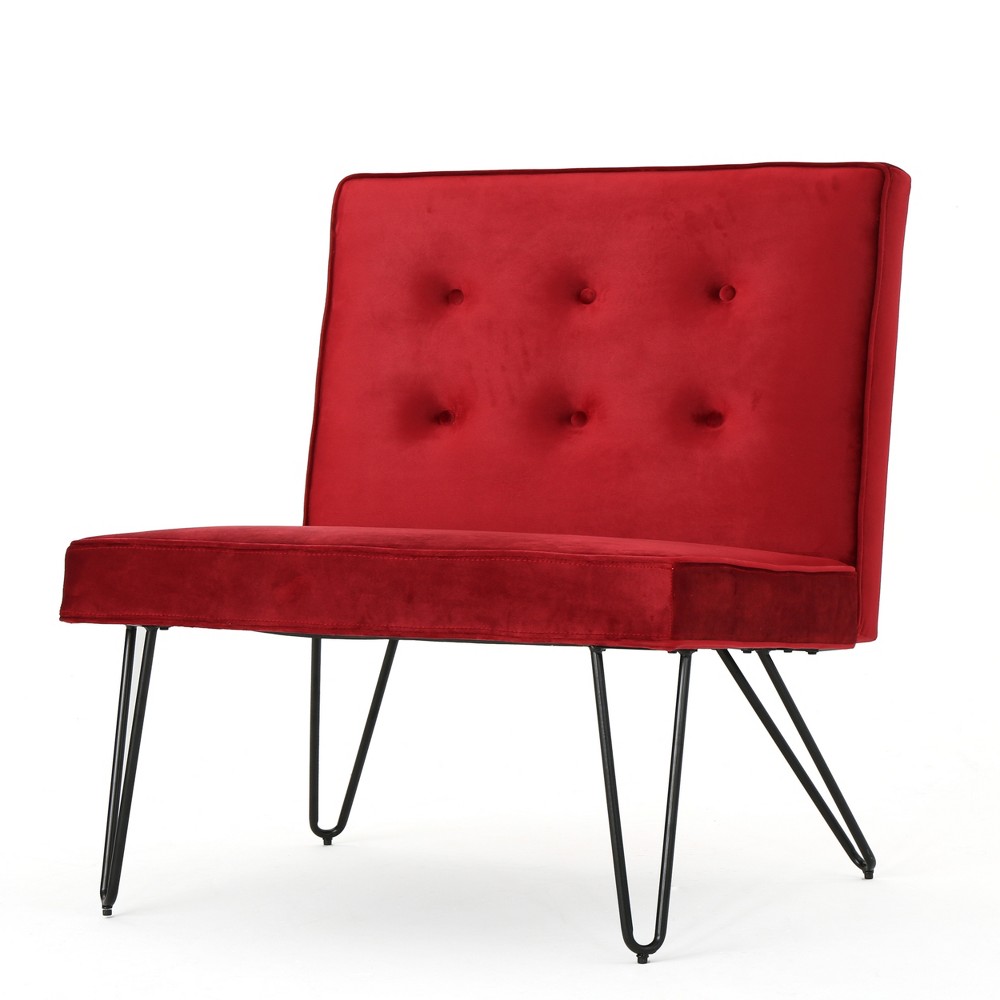 Photos - Chair Darrow New Velvet Armless  Berry - Christopher Knight Home