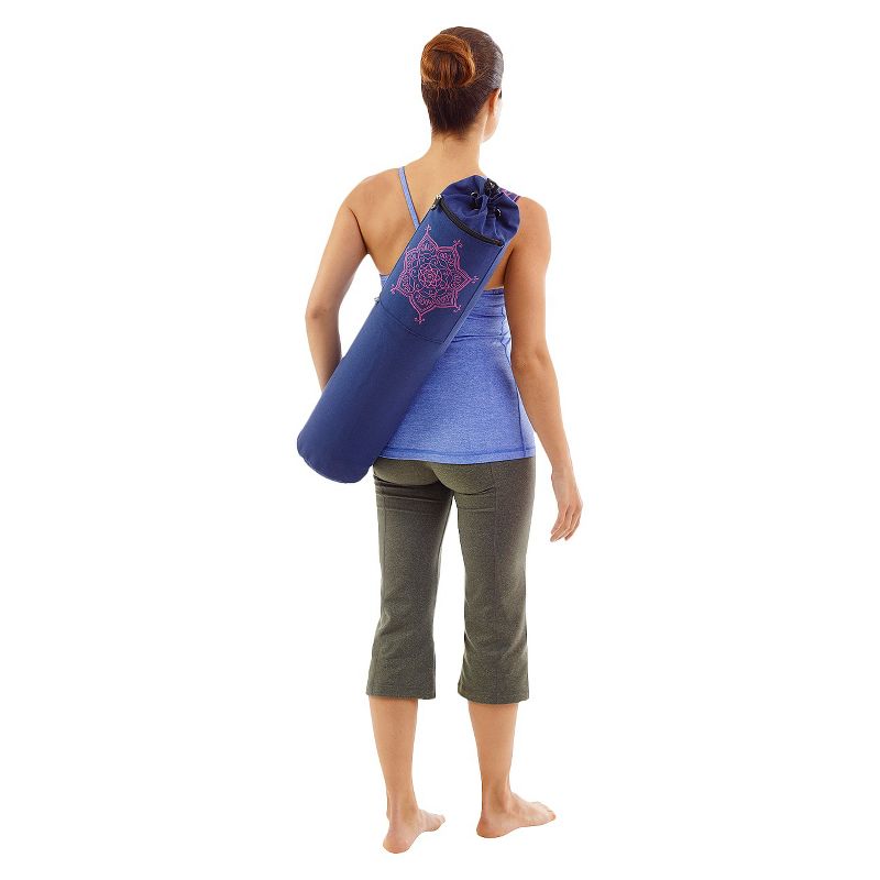 Pilates &#38; Yoga Canvas Mat Bag - Purple, 3 of 4