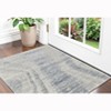 Ivory Gray and Blue Abstract Hand Knotted Worn Faded Area Rug - 2 of 4