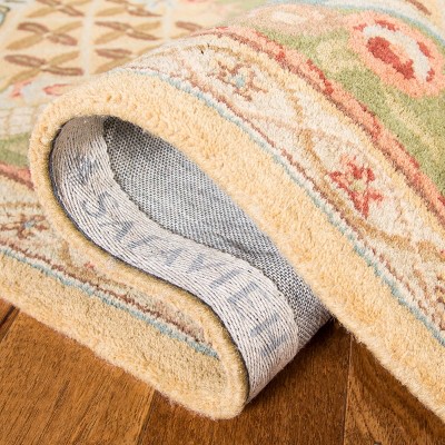 Taupe and Light Green Hand-Tufted Wool Area Rug