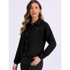 INSPIRE CHIC Women's Lapel Collar Drop Shoulder Pockets Button Down Waffle Shirt Jackets - image 3 of 4