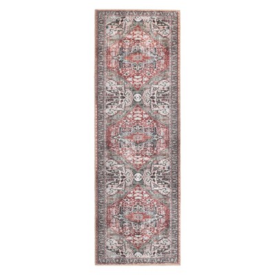 Modern Farmhouse Rustic Medallion Border Indoor Area Rug or Runner by Blue Nile Mills