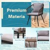 3 Piece Patio Bistro Set, Outdoor Wicker Apartment Balcony Furniture Sets, Rattan Table and Chairs Set of 2 for Porch Backyard Lawn Poolside Deck - 3 of 4