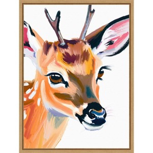 Amanti Art Reh Deer by Ohkimiko  Framed Canvas Wall Art - 1 of 4