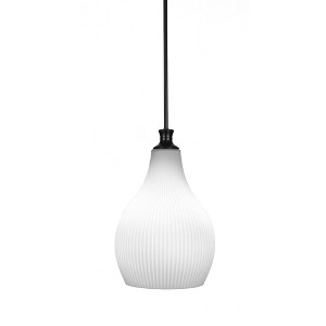 Toltec Lighting Carina 1 - Light Pendant in  Matte Black with 12.25" Opal Frosted Shade - 1 of 1