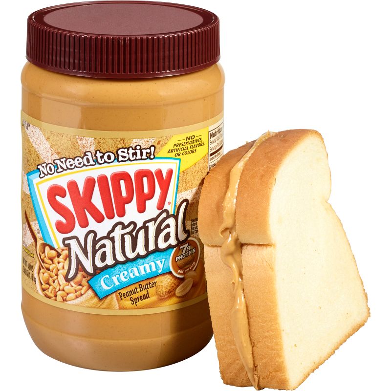 Skippy Natural Creamy Peanut Butter - 40oz, 5 of 16