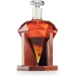 The Wine Savant Clear Diamond Decanter for Whiskey & Wine, The perfect Gift for Men & Women, Stylish & Beautiful Home Decor - 750 ml - 1 of 4