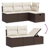 vidaXL 6 Piece Patio Sofa Set with Cushions Brown and Cream Poly Rattan - without storage 6 Piece Set - 3 of 4