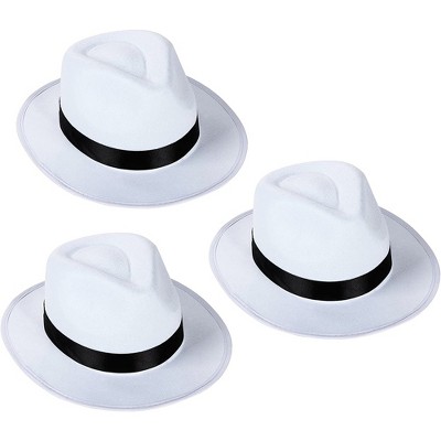 Blue Panda 3-Pack Gangster Hat 1920s Halloween Costume Party Hats, White 13.3 x 11.3 x 4.8 in
