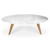 Gabrielle Mid-Century Marble Oval Coffee Table - Poly & Bark - 4 of 4