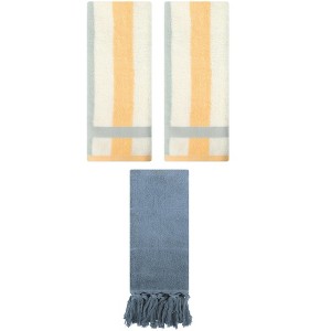 REGALWOVEN 3 Packs Cotton Absorbent Soft Decorative Bathroom Hand Towel for Kitchen - 1 of 4