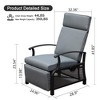 DOMETOUR Adjustable Patio Recliner Chair with Flip Table, Removable Cushions, 350lbs Support, Gray - 2 of 4