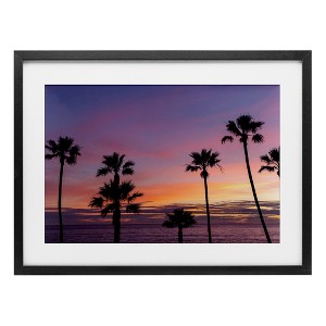 Stupell Industries Sunsets & Scattered Palm Trees Framed Print Under Glass Art - 1 of 4