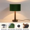 11.8" Brushed Antique Bronze Metal Table Lamp with Linen Cylinder Shade for Bedside, Living Room, Workspace, Bar, Hotel, or Display - 3 of 4