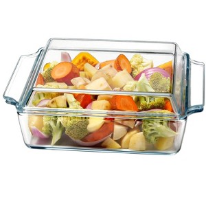 Itopfox Square Glass Baking Dish with Lid, Microwave, Oven & Dishwasher Safe Bakeware for Casseroles, Desserts & More - 1 of 4