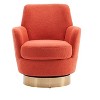Okak Modern Swivel Barrel Accent Chair, Round Barrel Chairs with Gold Stainless Steel Base, for Living Room Bedroom - 4 of 4