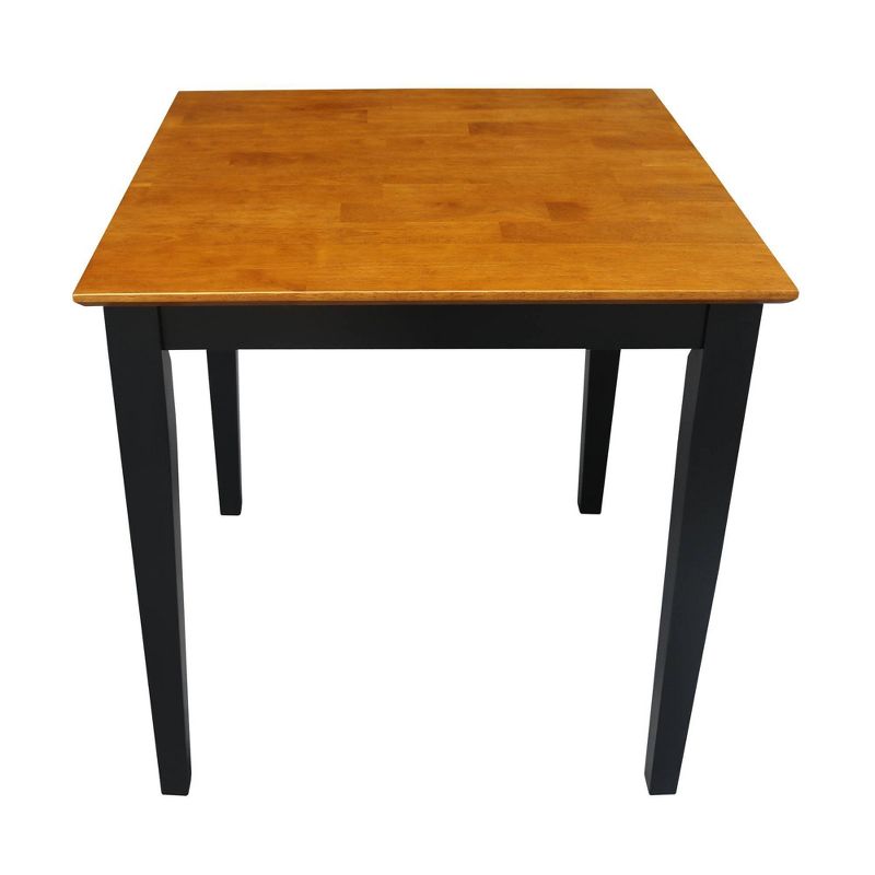Solid Wood Top Table with Shaker Legs Black/Red International Concepts, 6 of 10