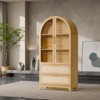 SEVOBAL Utility Storage Cabinets Arched Organizer With 2 Doors For Living Room, Bedroom, Kitchen, 2 Drawers, Brown, 15.7"*35.0"*72.8" - 4 of 4