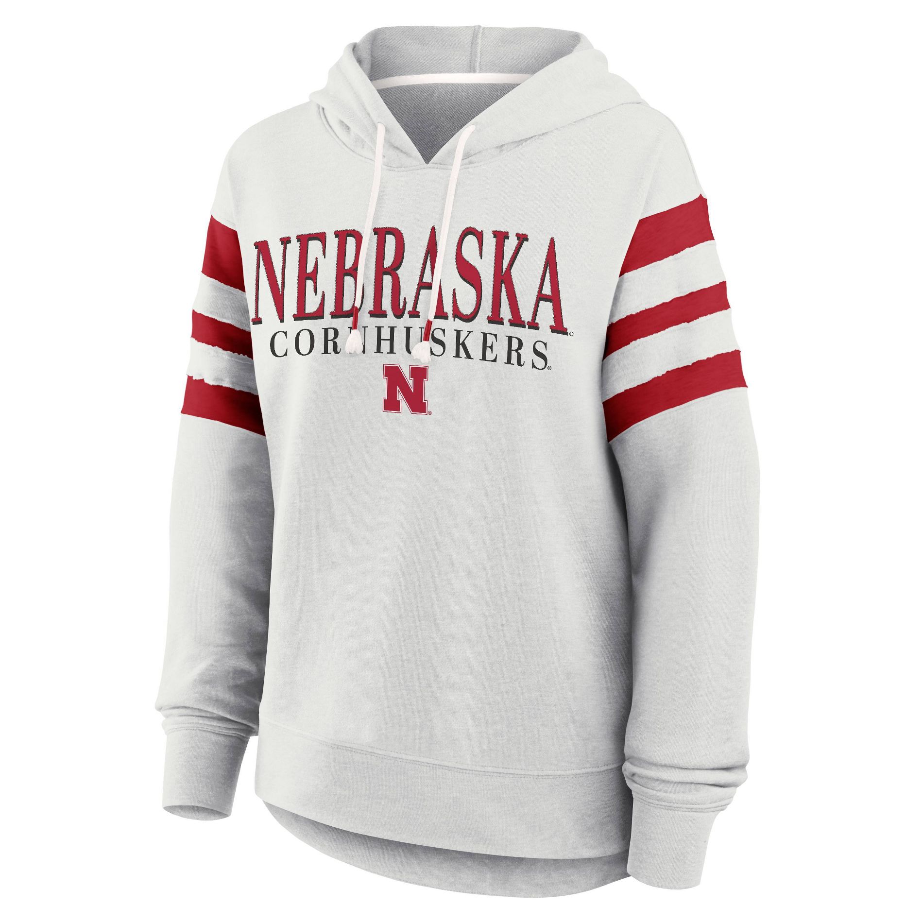 NCAA Nebraska Cornhuskers Women's Gray Fashion Hooded Sweatshirt - M