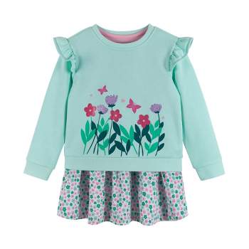 Andy & Evan  Toddler  Mint Sweater and Jersey Dress Set