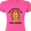 Women's - Garfield - I'm Smiling On The Inside Juniors Fitted Graphic T-Shirt - image 2 of 3