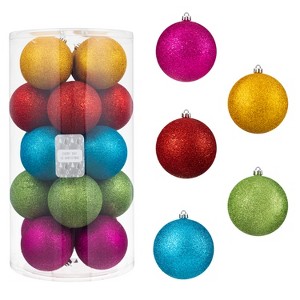 Every Day is Christmas 20ct Christmas Ornaments, Shatterproof Christmas Tree Ornaments Set, 97mm/3.81" Christmas Balls Decoration - 1 of 4