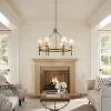 ALOADECOR 6-Light Classic Pendant Fixture Elegant Interior Lighting With White Shades For Dining Room Living Room - 3 of 4