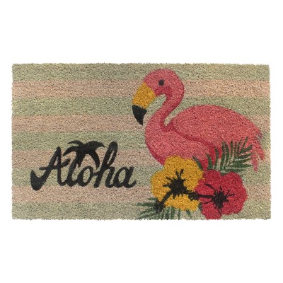 RugSmith Multi Machine Tufted Aloha Flamingo Doormat